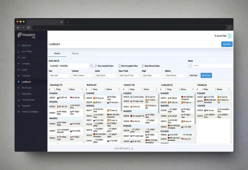Logistics Truckload Board System