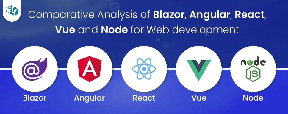 Comparative Analysis of Blazor Angular React Vue and Node for Web development 