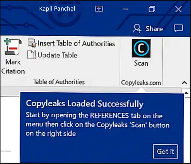 Copyleaks for MS Word