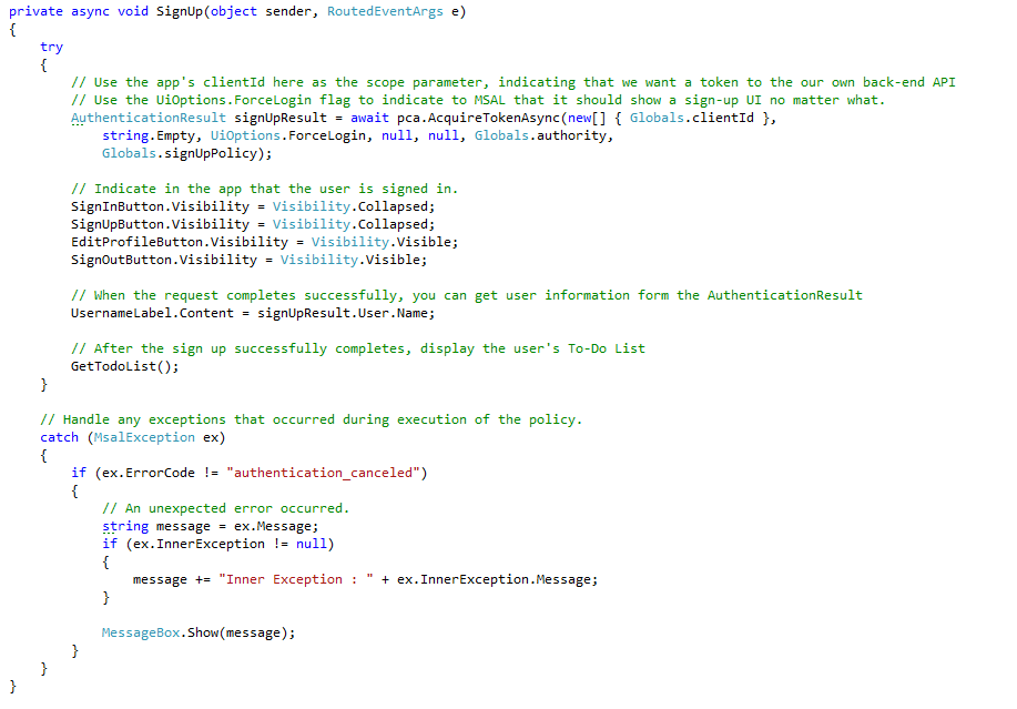 Integration of Azure AD B2C with .NET desktop applications