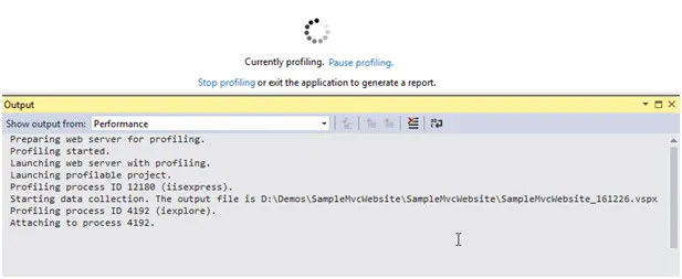 Visual Studio Performance Profiling in Development